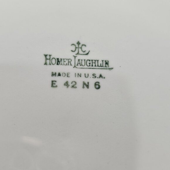 Homer Laughlin Piccadilly Dinner Plates 10" 3pc red rim gold floral center 1942 - Picture 6 of 9